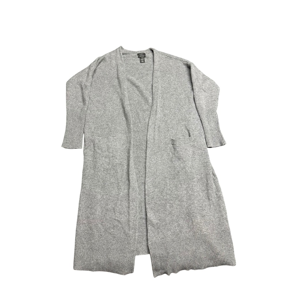 Halogen wool cashmere cardigan long duster open front lux natural fibers XXL